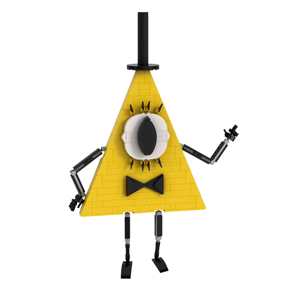 【高砖零件】动画怪诞小镇比尔赛弗三角形怪物模型拼装积木玩具