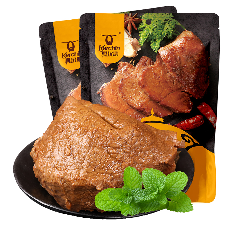 【20点抢】科尔沁酱卤牛肉100g*2袋 五香味熟食牛肉制品真空包装