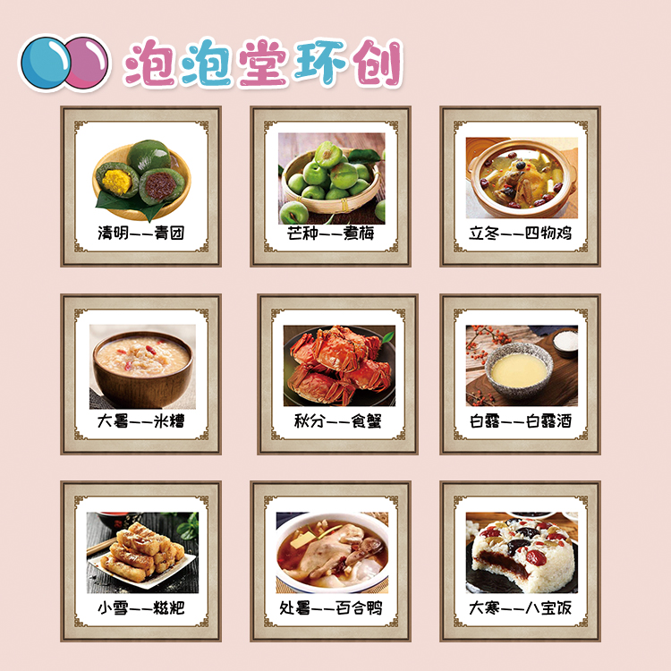 幼儿园小学二十四节气美食环创中国名族传统节日文化宣传海报墙贴