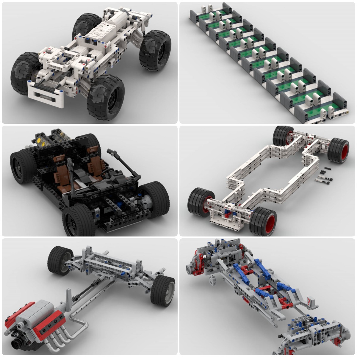 定制积木兼容乐高带排气管V8 HEMI发动机汽车支架防撞车跑车汽车