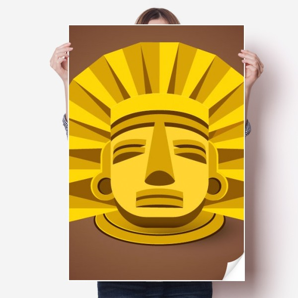 古埃及法老黄金艺术图案海报贴纸80x55cm墙贴纸卧室家居装饰
