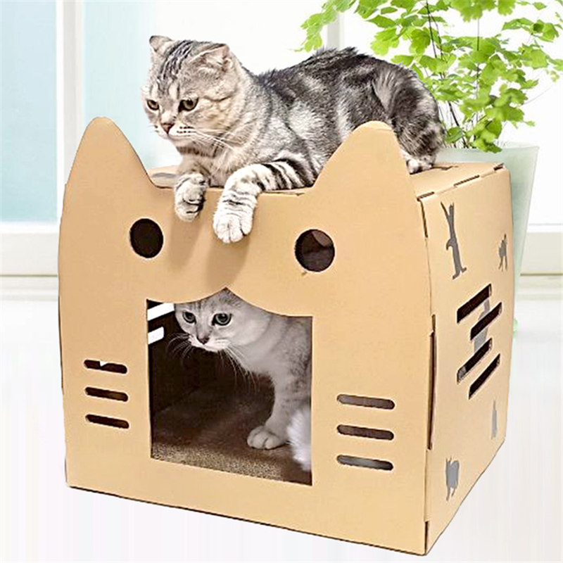 纸箱式猫窝猫抓板一体上下层大号瓦楞纸板窝纸盒子双层纸壳大空间
