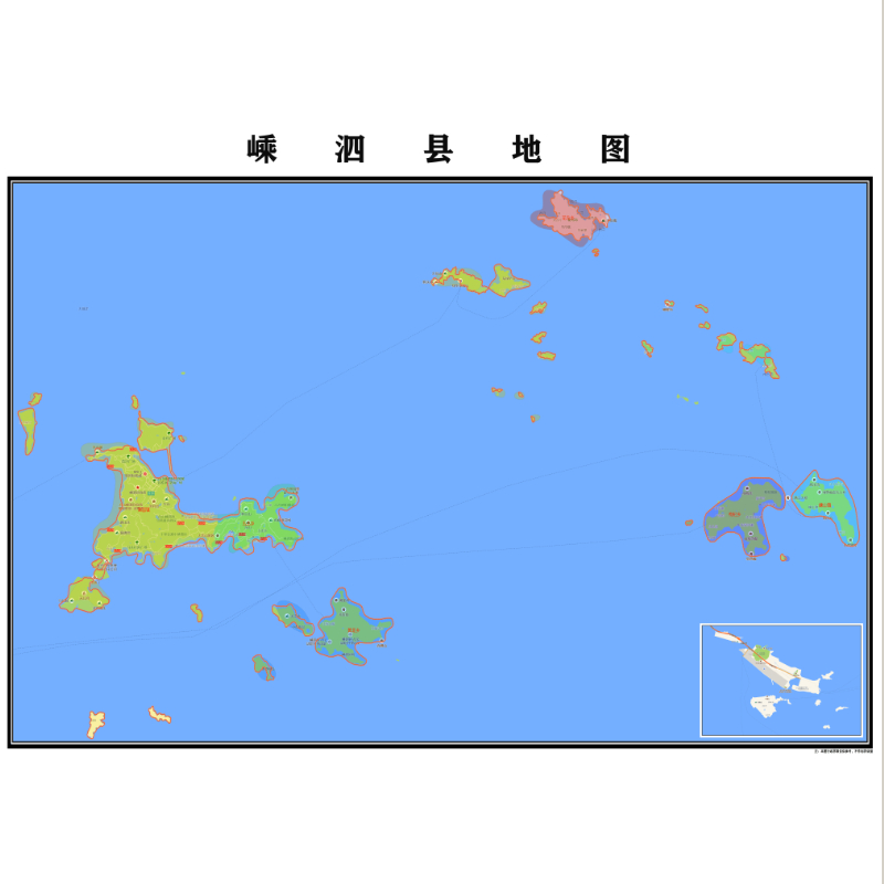 舟山市嵊泗县地图2023年行政区划市区主城区街道交通地图图片素材