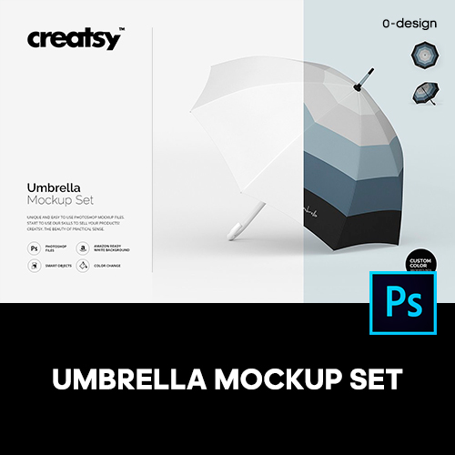 长柄雨伞遮阳伞logo印花图案设计贴图ps样机素材多角度展示效果