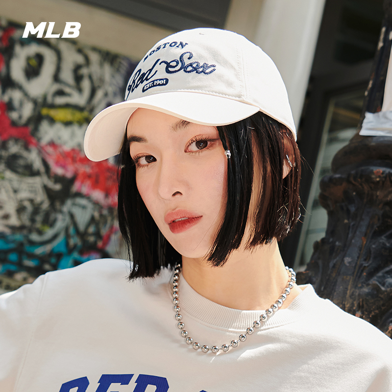 MLB官方 虞书欣同款男女情侣学院风软顶棒球帽遮阳23新款CPL03