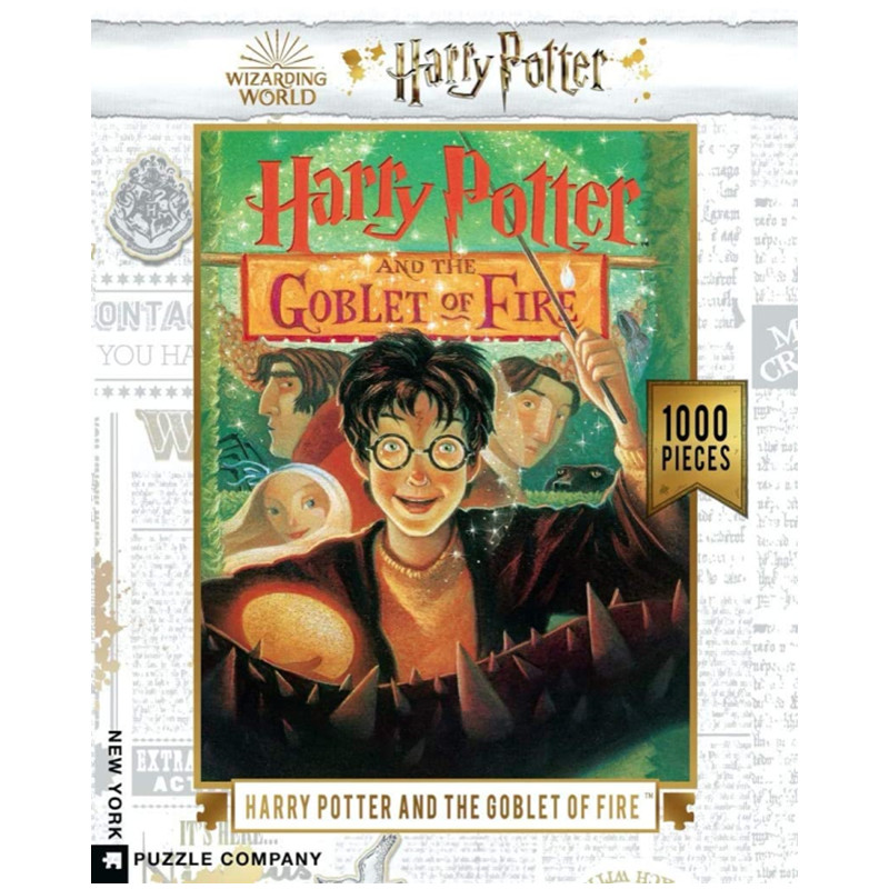 美国代购哈利波特周边哈利波特与火焰杯封面插画正版拼图1000片