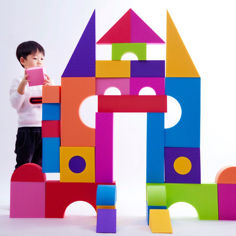 EVA巨型9号 48块地面搭建大型积木 幼儿园男女拼搭儿童益智玩具