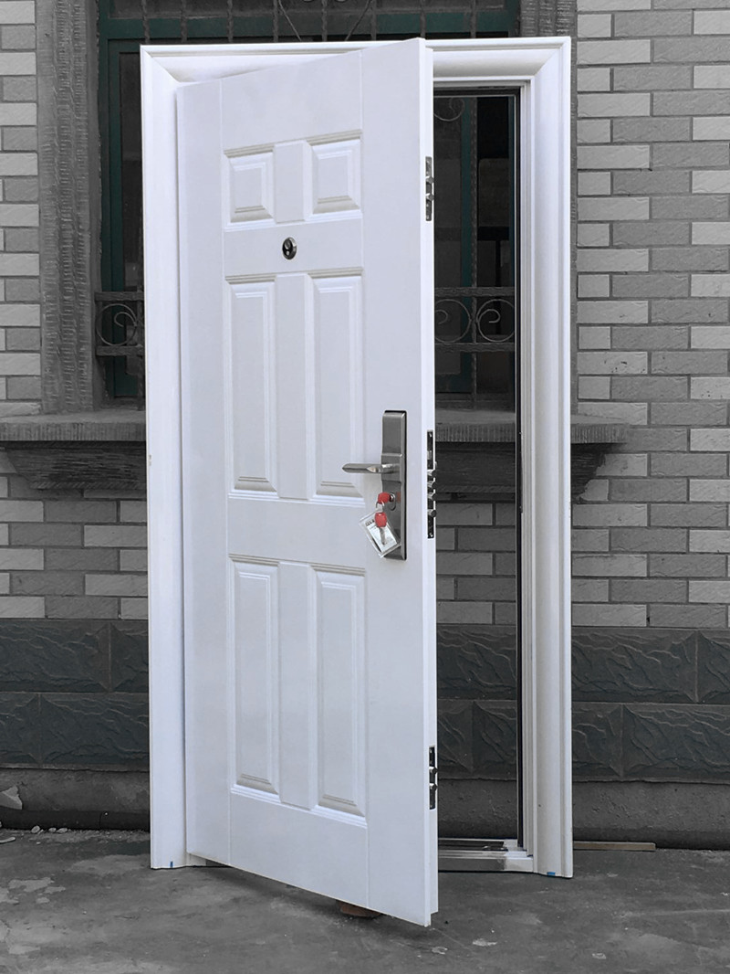防盗门入户门白色六方块现货钢质门铁门丁级入户门房间门进户门M1