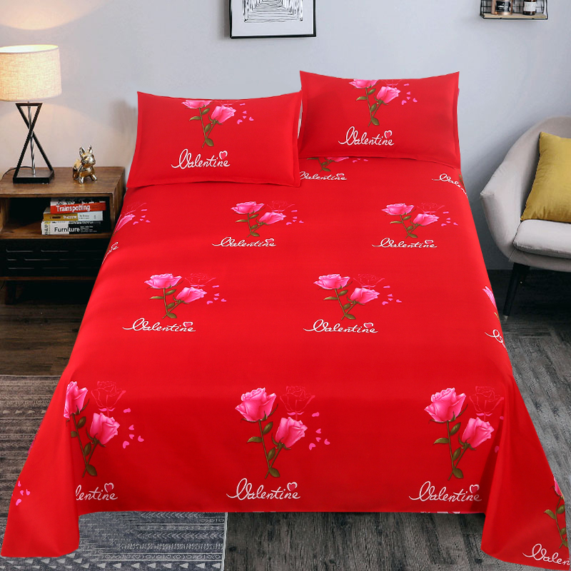床单单件婚庆大红色1.8米喜庆婚礼纯棉全棉1.5m网红1.2结婚床用品
