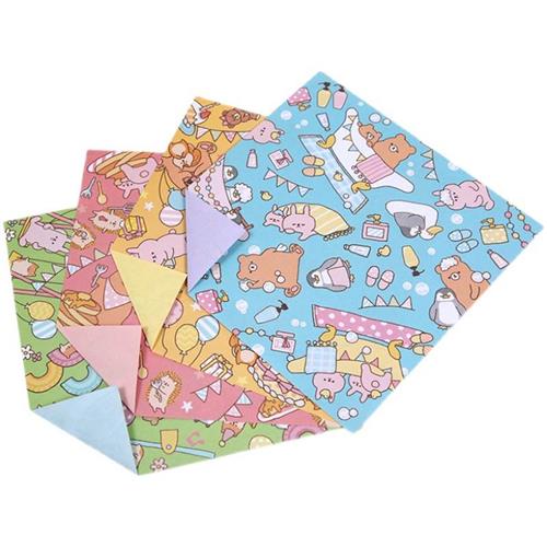 推荐15厘米单面正方形卡通动物印花可爱儿童手工摺纸彩色叠纸卡纸
