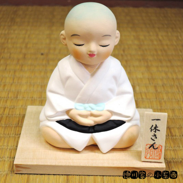 日本代购 匠人手工 打坐的一休禅师 和风 日式 民俗 工艺 小摆件