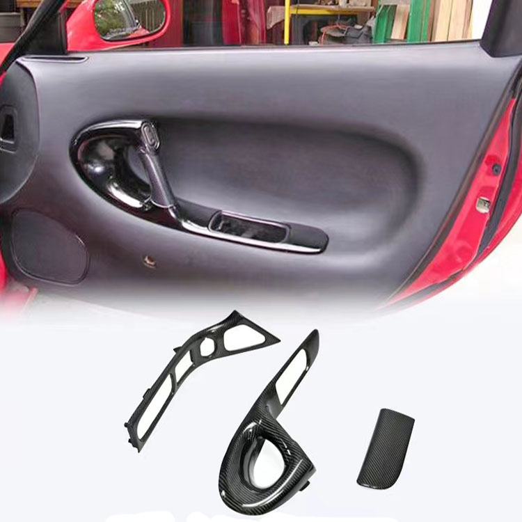 汽车改装 适用于 马自达 RX7 FD3S 碳纤维 右驾内门把手 内饰替换