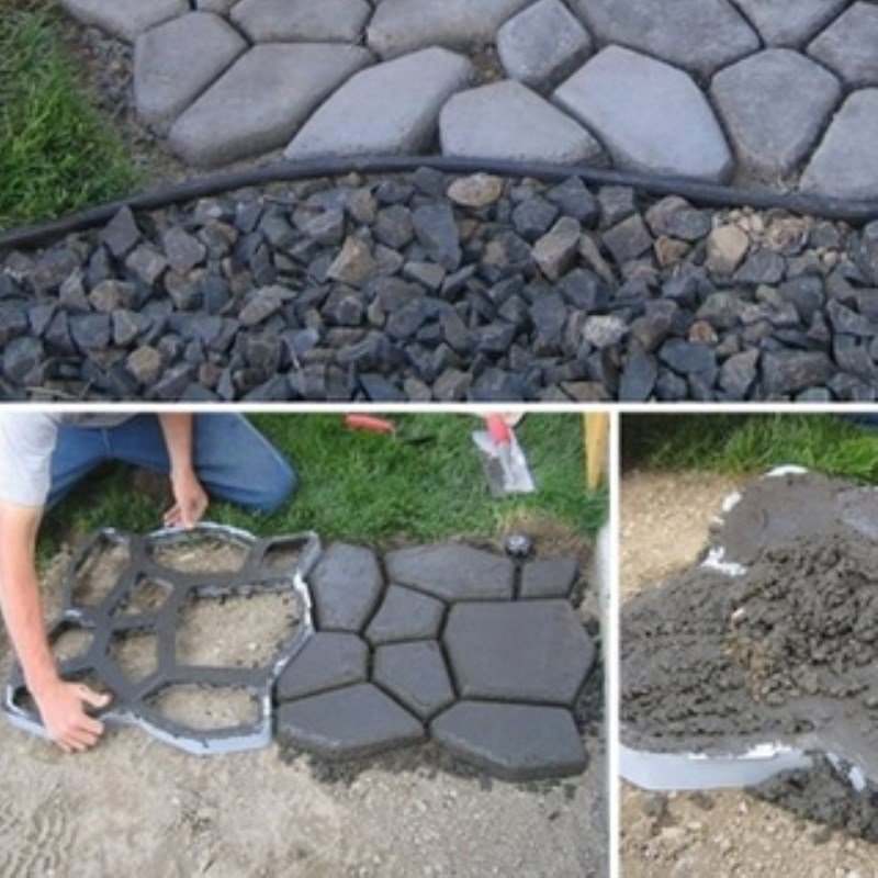 混凝土垫块模具地坪水泥制品铺路砖鹅卵石个性创意印花景观地面