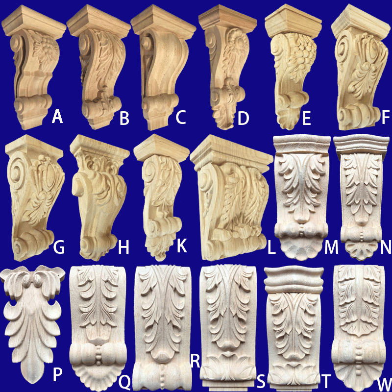 实木柱头欧式梁托中式罗马柱冒头装饰雕花牛腿东阳木雕垭口背景墙