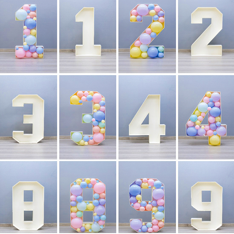 100厘米大号派对生日氛围用品KT板数字气球造型立体装饰场景布置