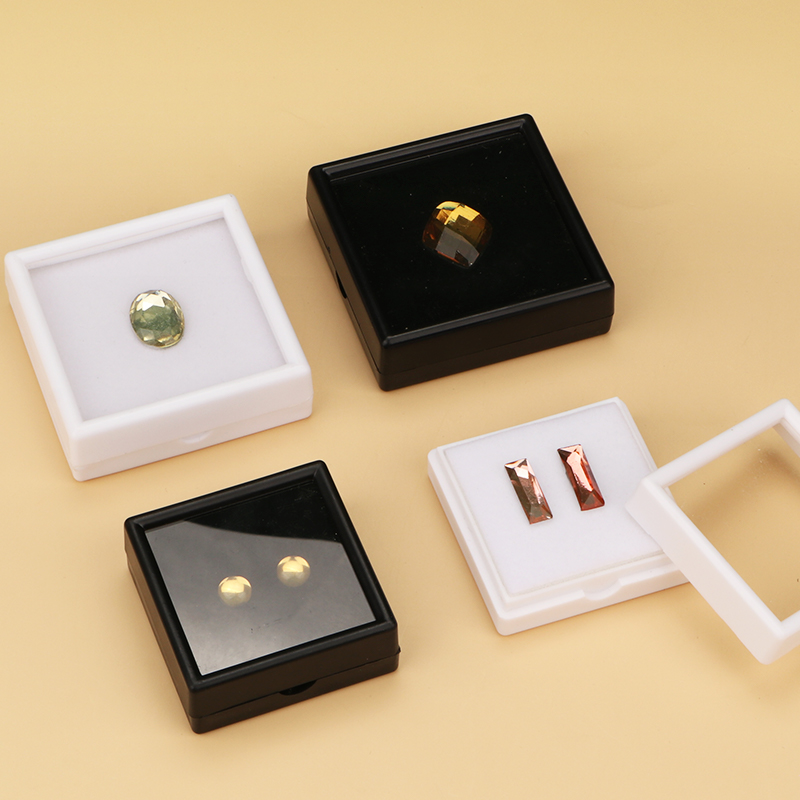 珠宝收纳盒透明塑料戒面裸石盒宝石盒子钻石盒裸钻彩宝盒展示盒子