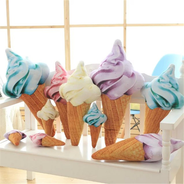 创意仿真冰淇淋抱枕毛绒玩具甜筒雪糕布娃娃玩偶女生儿童节日礼物