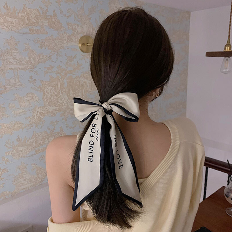 韩国英文字母丝巾发带夏小众扎头发的绑发网红2022年新款法式ins