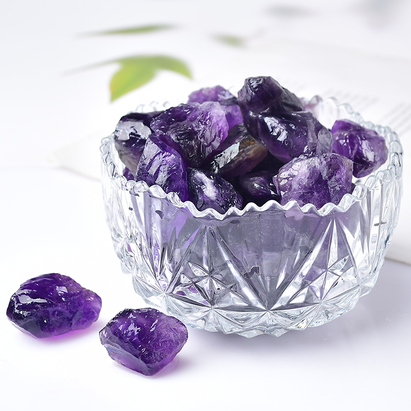 天然深色紫水晶原石裸石毛料紫水晶矿物标本扩香石香薰晶鱼缸摆件