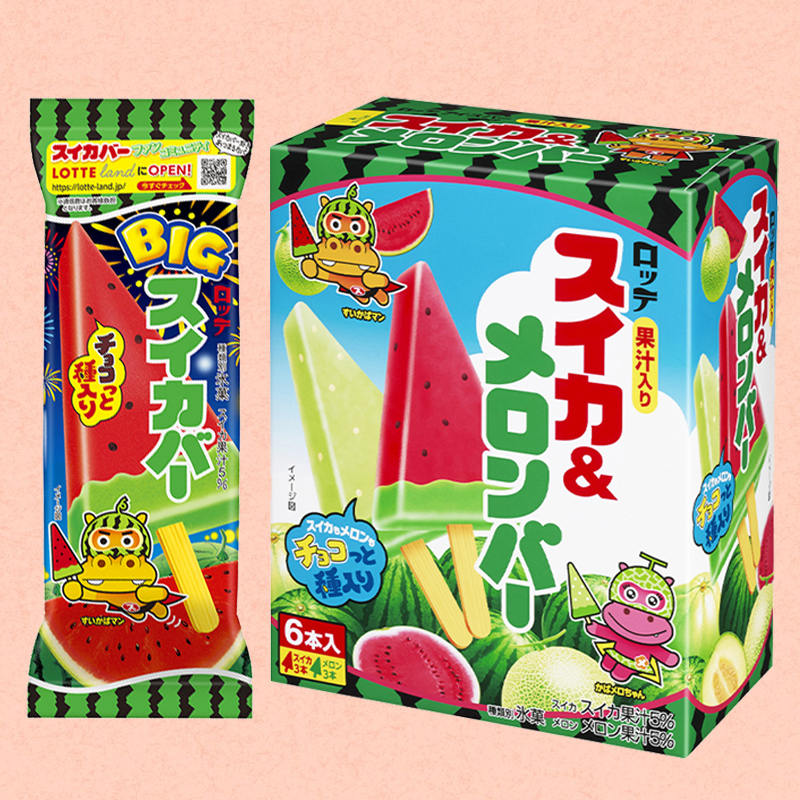 日本进口乐天西瓜味冰淇淋雪糕网红水果清爽冰激凌棒冰冰激淋冷饮