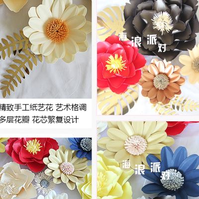春节新年会背景布置道具墙贴新中式立体纸花商场店铺橱窗装饰氛围