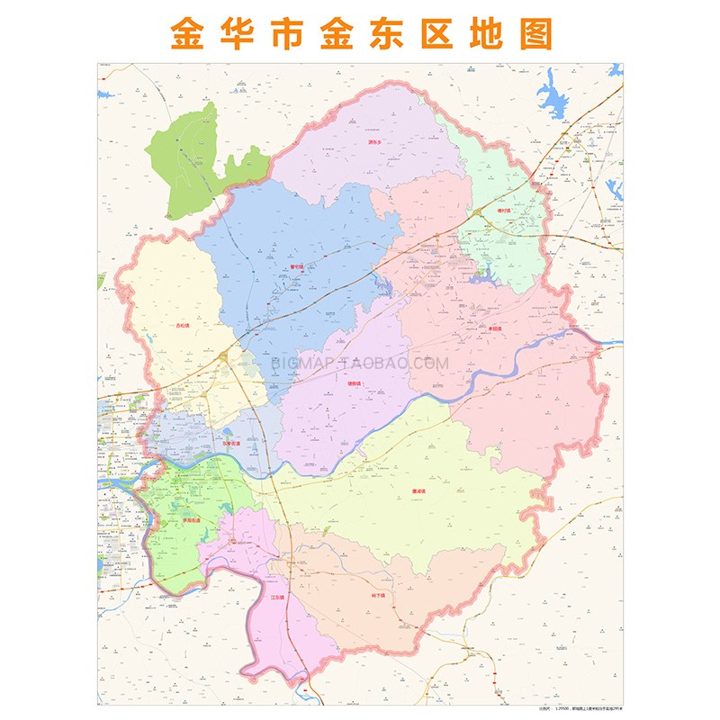 金华市金东区行政区划地图 路线定制2022企事业区域划分贴图