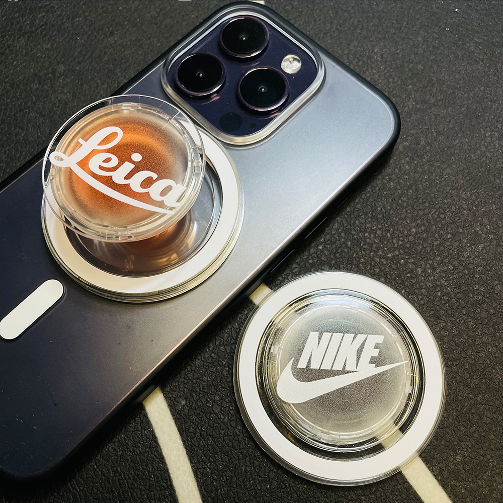 透明潮牌主题Magsafe磁吸气囊手机支架兼容iPhone可来图定制