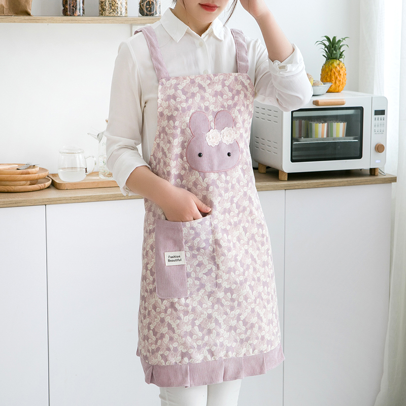 厨房可擦手围裙防水防油家用男女日式背心式N奶茶店工作服外套护