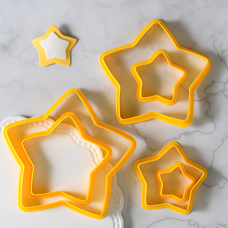 五角星造型翻糖切模蛋糕装饰摆件星星立体印花饼干压模烘焙模具