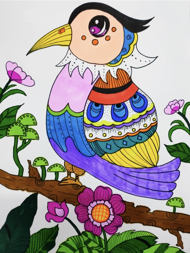 爱鸟护鸟儿童画手抄报模板电子版小学生语文成语寓言故事绘画创意