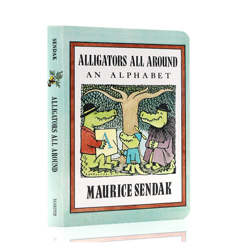 小鳄鱼学字母 Alligators All Around Board Book 英文原版绘本 廖彩杏书单 拼读纸板书 英文字母认知 野兽国同作者 莫里斯 桑达克
