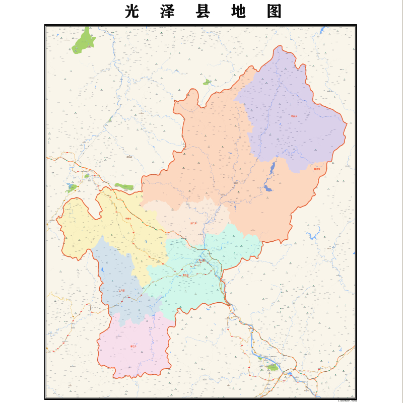 南平市光泽县地图2023年行政区划市区主城区街道交通地图图片素材