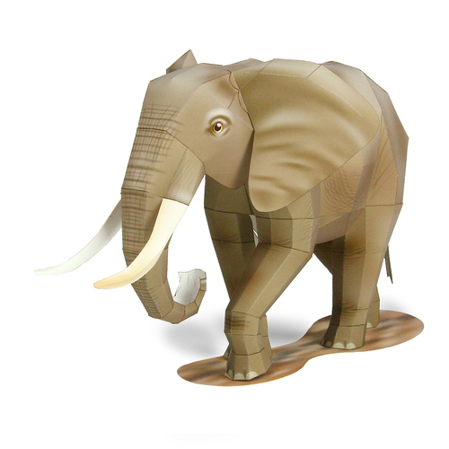 儿童益智DIY立体手工制作仿真动物亚洲象大象3D纸质模型纸艺玩具