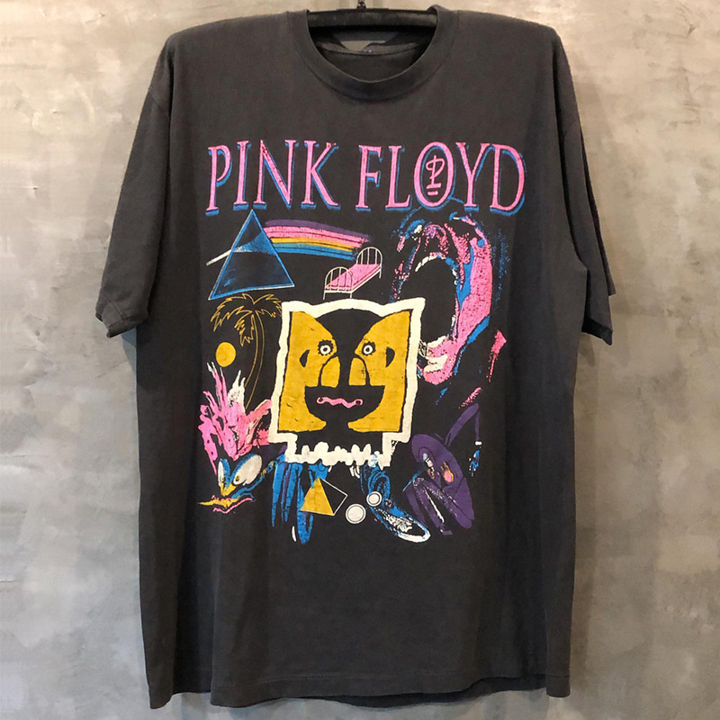 Pink Floyd平克弗洛伊德摇滚乐队涂鸦风格短袖男女oversize潮T恤