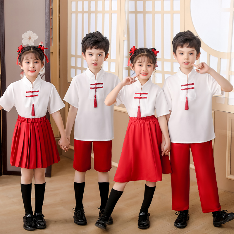 六一儿童合唱服中国风诗歌朗诵表演服小学生啦拉操服装幼儿园园服