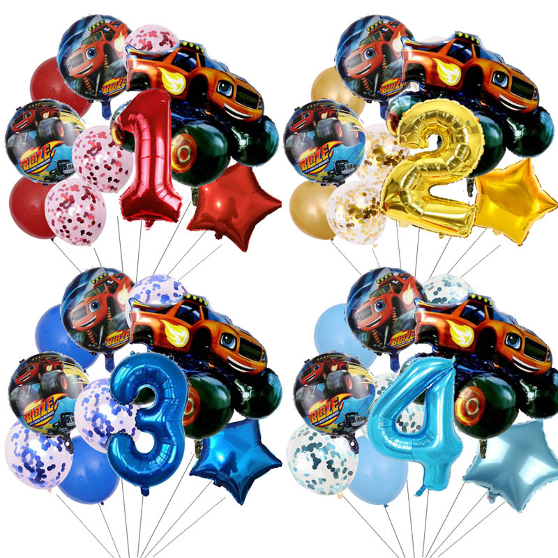 旋风战车队铝膜气球儿童生日派对装饰活动周年庆学校活动场地布置