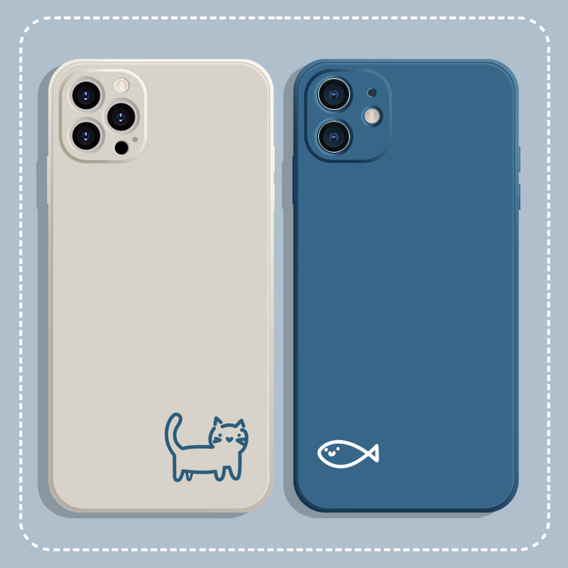 猫和鱼~情侣手机壳iPhone15promax苹果14/13pro适用nova11华为P60/mate60Pro/mate50小米13/12s红米K60荣耀90