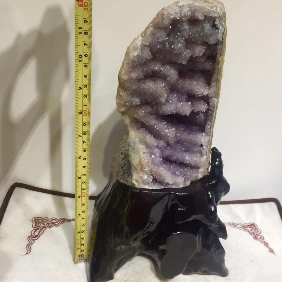 软糖奇石天然乌拉圭紫水晶簇原石花摆件 森林款