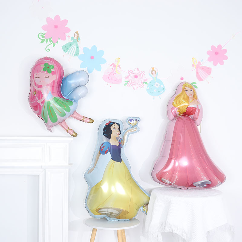 白雪公主灰姑娘睡美人公主铝膜气球卡通主题系列派对生日装饰气球