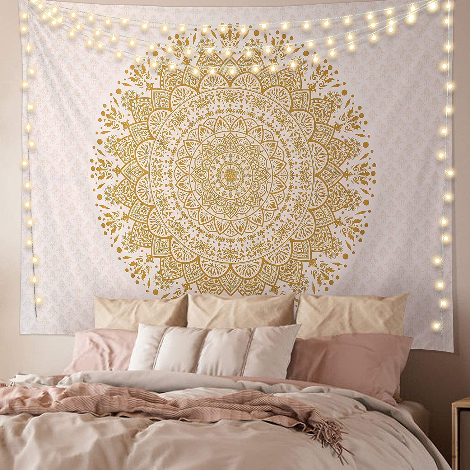 波西米亚复古挂布曼陀罗背景布床头卧室民宿瑜伽墙壁装饰挂毯画布