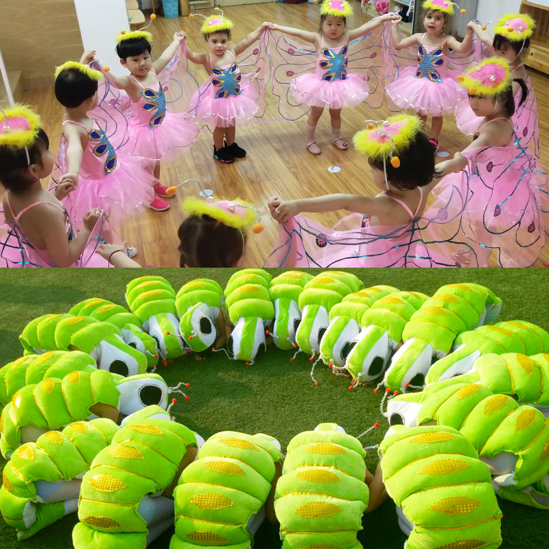小荷风采毛毛虫的梦想舞蹈演出服装儿童动物表演服蝴蝶昆虫小青虫