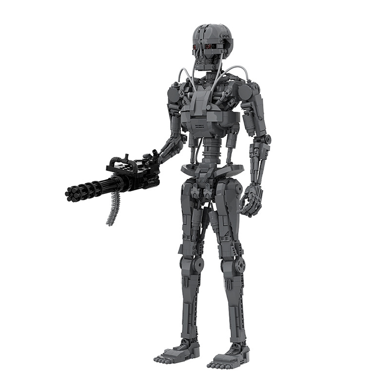 高【砖零件】终结者T-800机器人战斗骨架机甲模型拼装积木玩具