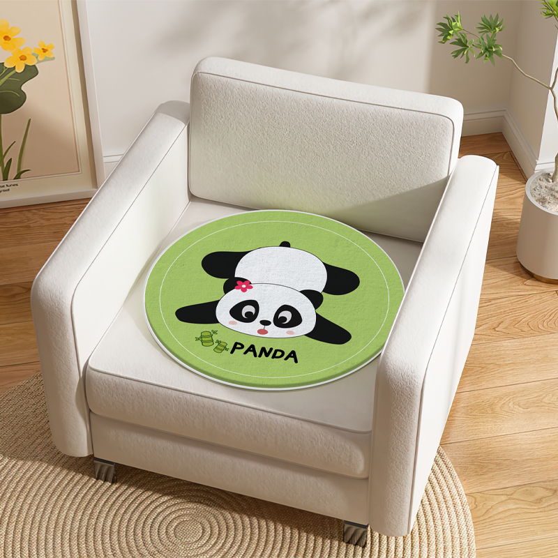 熊猫坐垫毛绒防滑椅垫沙发垫可爱动漫卡通羊绒垫四季垫家用卧室垫