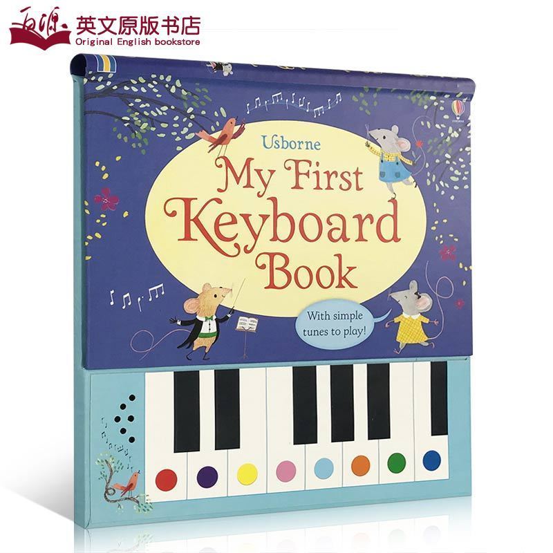 英文原版My First Keyboard Book键盘钢琴发声书9首童谣儿歌Usborne儿童趣味玩具书 锻炼动手力益智亲子绘本Christmas圣诞礼物