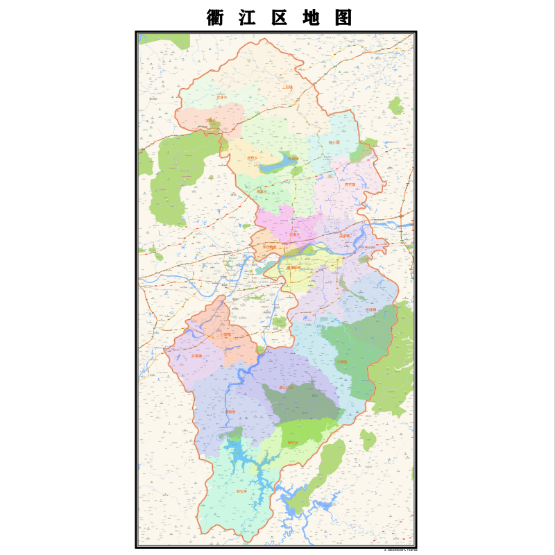 衢州市衢江区地图2023年行政区划市区主城区街道交通地图图片素材