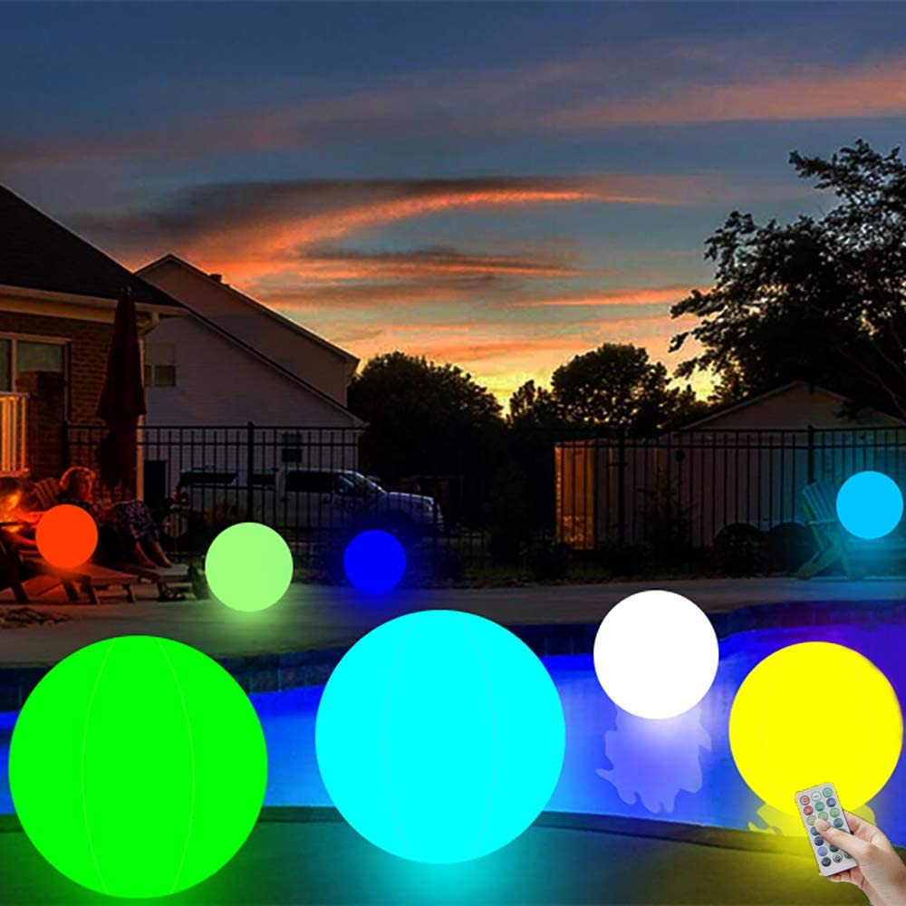 led发光球充气球玩具遥控变色16色水上沙滩球演唱会气氛布置道具