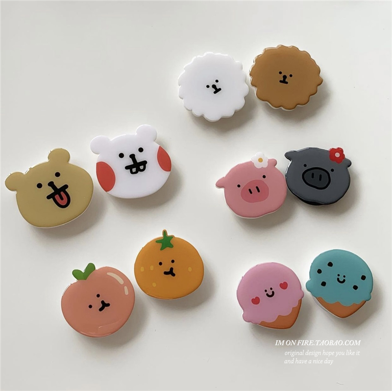 自制韩国ins新款可爱小众草莓桃子冰淇淋猫咪红薯小猪狗气囊支架