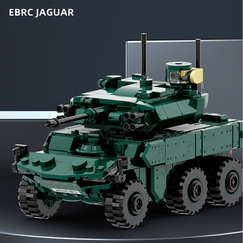 超级英雄联盟反恐军事美洲豹防空装甲车坦克拼装火箭玩具积木模型