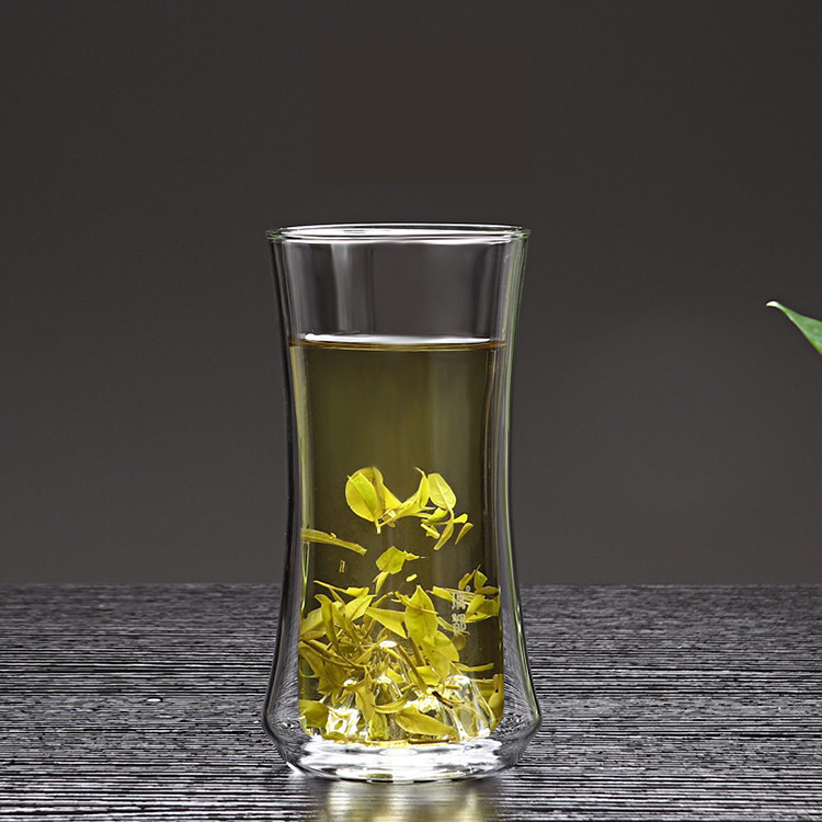 高硼硅玻璃双层杯观山杯家用玻璃红茶杯绿茶杯泡茶杯