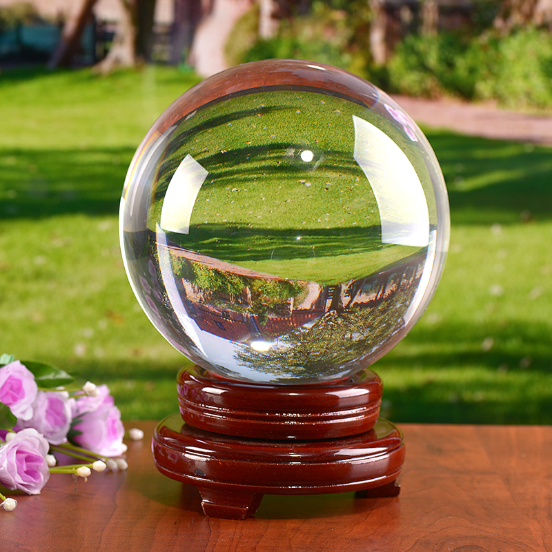 水晶球摆件透明白圆球玻璃客厅办公桌玄关家居装饰品拍照摄影道具